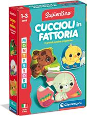 Clementoni Sapientino Baby - Cuccioli in Fattoria, Gioco Educativo Montessori per Bambini di 1-3 Anni