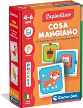Clementoni Sapientino - Cosa Mangiano?, Gioco Educativo per Bambini 4-6 Anni con Flashcards Memory
