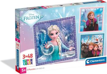 Clementoni - Puzzle per Bambini 3x48 Pezzi Supercolor, per Bambini 5+ Anni, Illustrazione con Personaggi Disney Frozen  Clementoni 2025 | Libraccio.it
