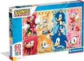Clementoni - Puzzle per Bambini 60 Pezzi Supercolor, per Bambini 4+ Anni, Illustrazione del Cartone Sonic, Idea Regalo