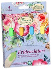 Blister 4 Evidenziatori Flowers