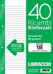 Ricambi rinforzati Libraccio 40 fogli. 1 rigo  Libraccio 2020 | Libraccio.it
