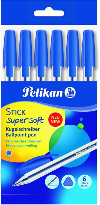 Penna a sfera Pelikan Stick super soft blu. Confezione da 6 pezzi  Pelikan 2019 | Libraccio.it