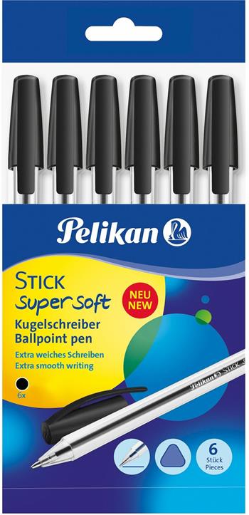 Penna a sfera Pelikan Stick Supersoft con inchiostro superscorrevole. Confezione 6 penne nere  Pelikan 2019 | Libraccio.it