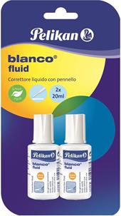 Correttore Pelikan con pratico pennello Blanco fluid 20 ml. Confezione da 2 pezzi