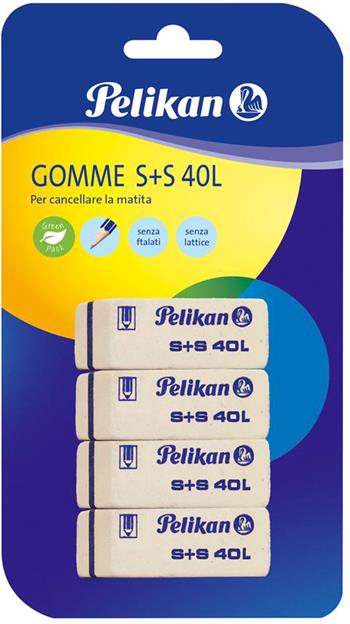 Gomme Pelikan a scalpello S+S40. Confezione da 4  Pelikan 2021 | Libraccio.it