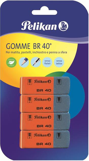 Gomma in caucci&#249; Pelikan BR40 rossa blu. Confezione da 4 pezzi  Pelikan 2021 | Libraccio.it