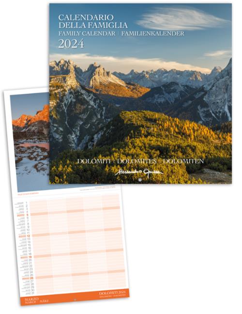 Calendario Akena 2024, Dolomiti Famiglia - 30 x 30 cm Akena 2023