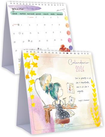 Calendario da Tavolo Disegnata Piramide Akena Anno 2026 17x16cm. By Sara Pucci e Guido Olivieri DS26PI  Akena 2025 | Libraccio.it