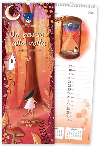 Calendario da Muro Un passo alla volta 2026 di Simona Pistorello 16x45 cm. SI26SP  Akena 2025 | Libraccio.it