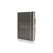 Agenda InTempo Love Everyday 2024, 12 mesi, giornaliera, con elastico, similpelle, Grigio - 10 x 15 cm