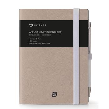 Diario 2026-2027 16 Mesi Write Giornaliera 12X17 Con Elastico Beige  InTempo 2026 | Libraccio.it