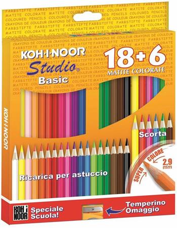 Astuccio 18+6 Matite Colorate Studio con Temperamatite Omagg  Tekno 2018 | Libraccio.it