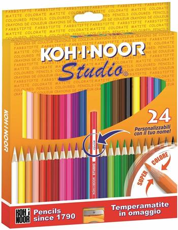 Pastelli Studio Basic Koh-I-Noor. Confezione 24 matite colorate. Con temperamatite  Koh-I-Noor 2018 | Libraccio.it