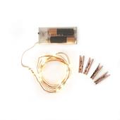 Portafoto in rame, filo con luci Legami, Copper Wire Lights With Photoholder Clip