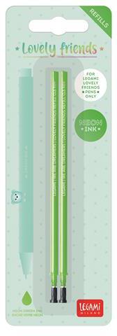 2 Refill per Penna Gel Legami Friends - Lovely Friends Refill Set - Verde Neon  Legami 2024 | Libraccio.it