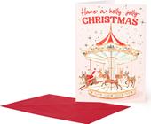 Biglietto di Auguri Grande - Giostra di Babbo Natale