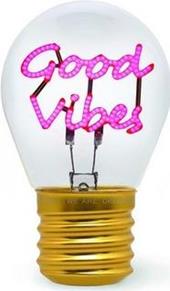 Bulb Fiction - Lightbulb-Shaped Table Lamp - Good Vibes