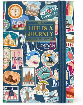 Agenda Legami 12 mesi, 2026, giornaliera, Small Photo Daily Diary - Travel Stickers  Legami 2025 | Libraccio.it