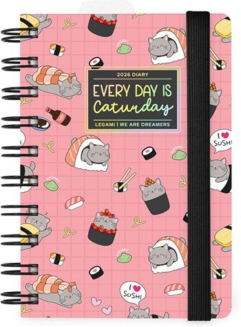 Agenda Legami 12 mesi, 2026, giornaliera, Small Daily Spiral Bound - Sushi Cat  Legami 2025 | Libraccio.it