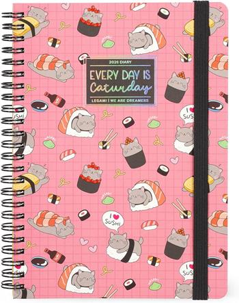 Agenda Legami 12 mesi, 2026, settimanale, Large Weekly Spiral Bound - Sushi Cat  Legami 2025 | Libraccio.it