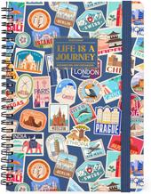 Agenda Legami 12 mesi, 2026, settimanale, Large Weekly Spiral Bound - Travel Stickers