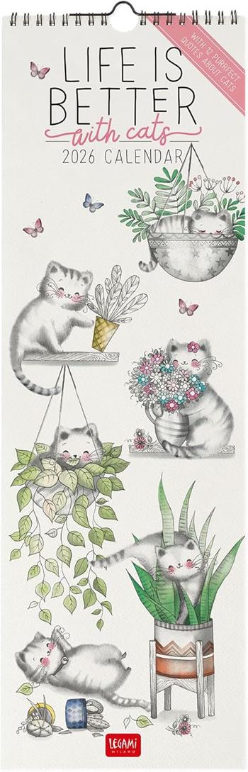 Calendario 2026 da Parete - Sketchy Cats - 16 x 49 cm  Legami 2025 | Libraccio.it
