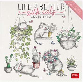 Calendario 2026 da Parete - Sketchy Cats - 18 x 18 cm  Legami 2025 | Libraccio.it