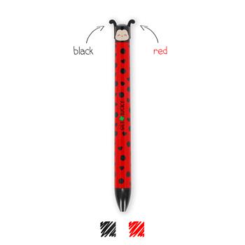 Penna a sfera bicolore rosso/nero Legami click&clack Ladybug 1mm  Legami 2026 | Libraccio.it