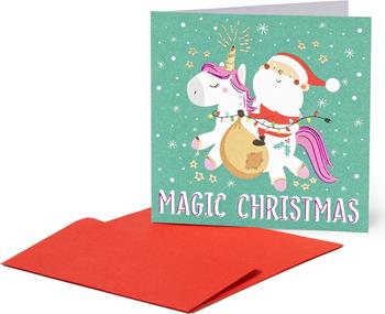 Biglietto auguri Legami Christmas, Unicorn - 7x7 cm  Legami 2019 | Libraccio.it