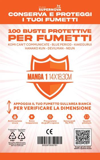 Studio Supernova - 100 Buste Protettive Manga 1 (14,0 X 18,3)  Studio Supernova 2023 | Libraccio.it