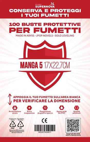 Studio Supernova - 100 Buste Protettive Manga 5 (17 X 22,7)  Studio Supernova 2023 | Libraccio.it