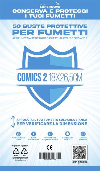 Studio Supernova - 50 Buste Protettive Comics 2 (18 X 26,5)  Studio Supernova 2023 | Libraccio.it