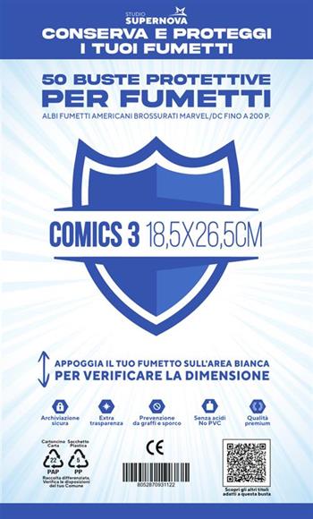 Studio Supernova - 50 Buste Protettive Comics 3 (18,5 X 26,5)  Studio Supernova 2023 | Libraccio.it