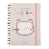 Large Spiral Notebook, Kitty-