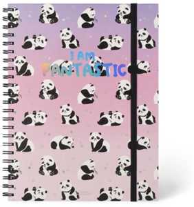 Image of 3-In-1 Spiral Notebook, Maxi Trio Spiral Notebook - Panda