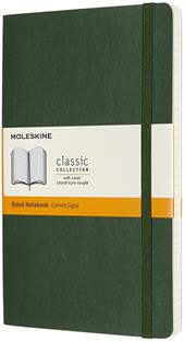 Taccuino Moleskine large a righe copertina morbida verde. Myrtle Green