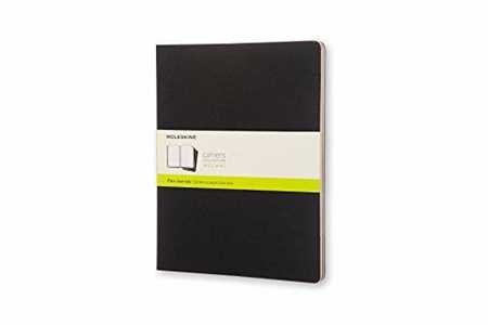 Quaderno Cahier Journal Moleskine XXL a pagine bianche nero. Blac...