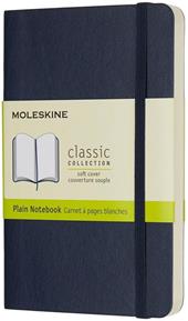 Taccuino Moleskine pocket a pagine bianche copertina morbida blu. Sapphire Blue