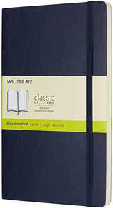 Taccuino Moleskine large a pagine bianche copertina morbida blu. ...