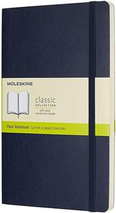 Taccuino Moleskine large a pagine bianche copertina morbida blu. Sapphire Blue