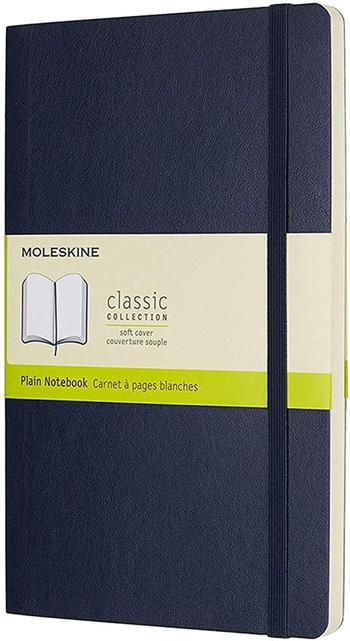 Taccuino Moleskine large a pagine bianche copertina morbida blu. Sapphire Blue  Moleskine 2017 | Libraccio.it
