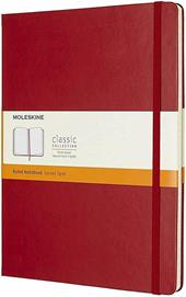 Taccuino Moleskine XL a righe copertina rigida rosso. Scarlet Red