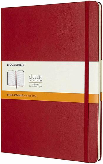 Taccuino Moleskine XL a righe copertina rigida rosso. Scarlet Red  Moleskine 2017 | Libraccio.it