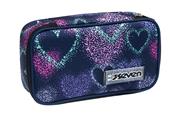 Astuccio Quick Case Seven Freethink Girl, assortito - Blu, viola fantasia cuori 23,5 x 11 x 6 cm