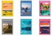 Quaderno A4 Maxi 96/100 Colour Code Landscapes, 5 M - Quadretti grandi 5 mm 21 x 30 cm