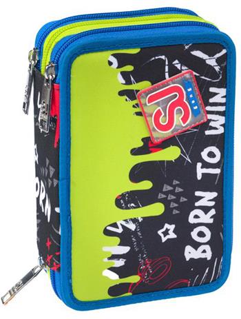 Astuccio 3 Zip Sj Gang Born To Fun Boy, Jet Black  Sj Gang 2024 | Libraccio.it