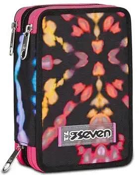 Astuccio 3 Zip Seven Multi-Shade Girl, Jet Black  Seven 2024 | Libraccio.it