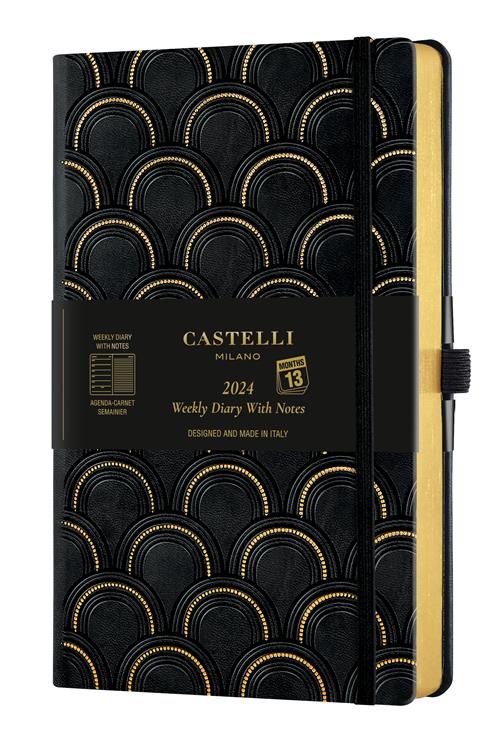 Agenda Castelli Milano ART DECO GoldArt Deco Diary 2024 13x21 cm