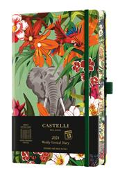 Agenda Castelli Milano EDEN Elephant Diary 2024 13x21 cm Settimanale Copertina Flex Colore 160 Pag